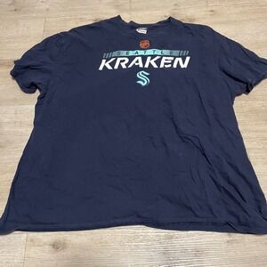 Fanatics Seattle Kraken NHL Hockey T Shirt Mens 3XL Navy Blue Short Sleeve‎
